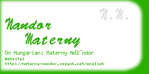 nandor materny business card